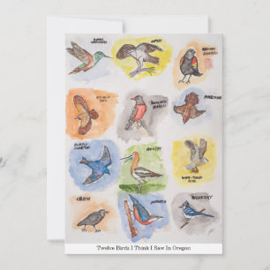 Twelve Birds I Think I Saw In Oregon Holiday Card