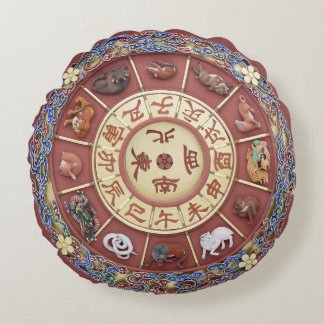 Twelve Branches of the Earth ~ Chinese Zodiac Round Cushion