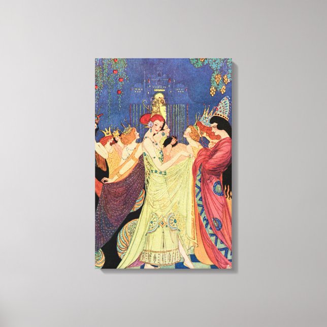 Twelve Dancing Princesses Vintage Fairy Tale Canvas Print (Front)