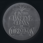 Twelve Days of Christmas Chalkboard Calligraphy Paper Plate<br><div class="desc">Fashionable and fun chalkboard look. It will make people break out in song…. "Five Gold Rings…" Perfectly classy and classic holiday background for your delicious meal. This elegant design is featured on many other items - from cards to t-shirts,  just check in my store.</div>
