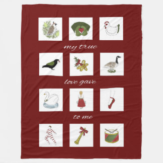 Twelve Days of Christmas My True Love Blanket