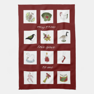 Twelve Days of Christmas My True Love Tea Towel