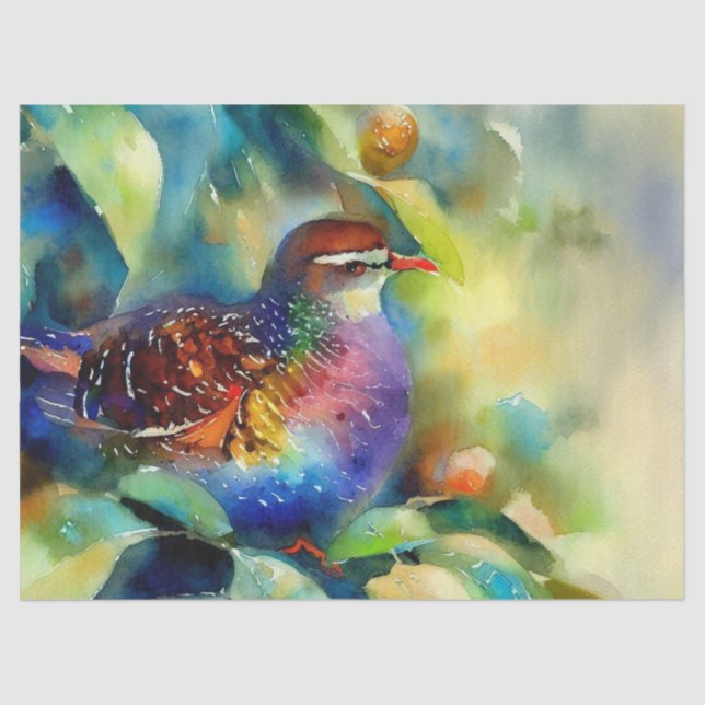 Twelve Days of Christmas: Partridge, (A) Tissue Paper (Front)