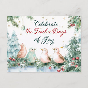 Twelve Days of Christmas Poster Holiday Postcard
