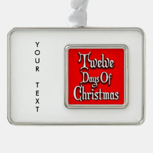 Twelve Days of Christmas Silver Plated Framed Ornament