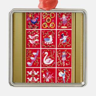 Twelve Days of Christmas, the traditional carol Metal Tree Decoration