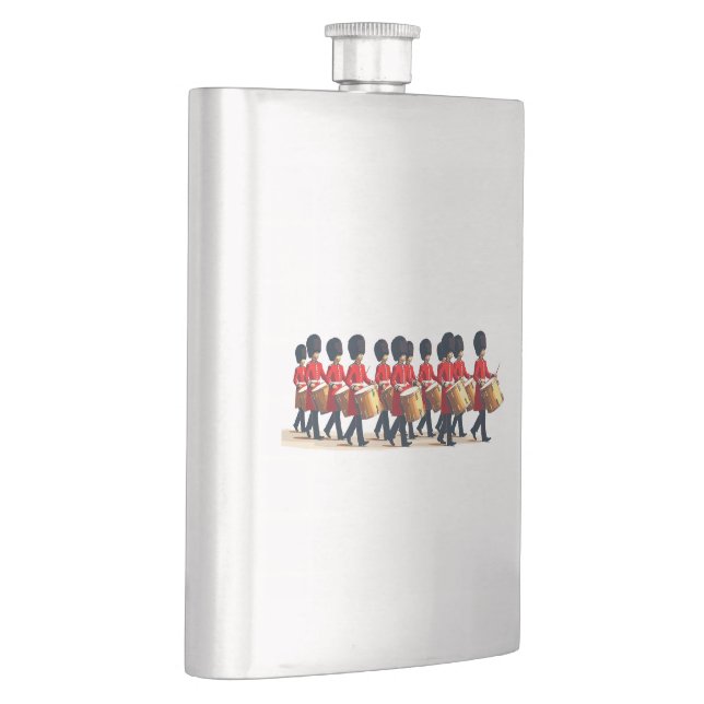 Twelve Drummers Drumming Cut Out Stencil-Style 1 Hip Flask (Right)