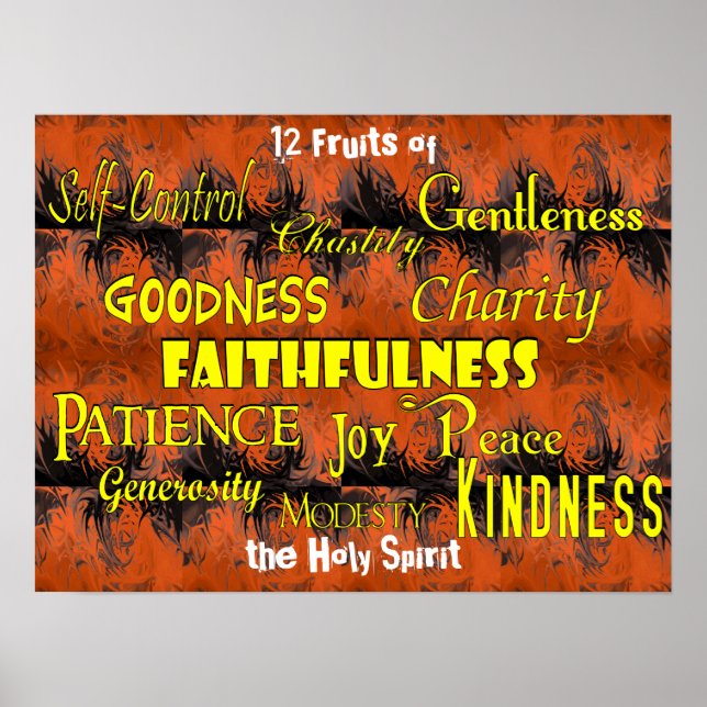 Twelve Fruits (dancing flames) Poster (Front)