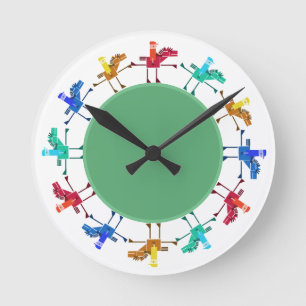 Twelve horses and riders childrens round clock