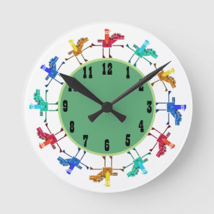 Twelve horses and riders childrens round clock