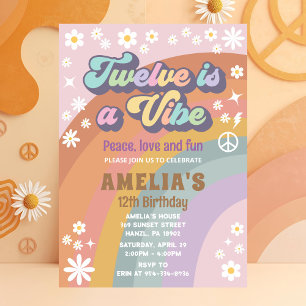 Twelve is a vibe birthday invitation