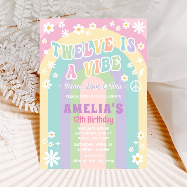 Twelve is a vibe birthday invitation (Creator Uploaded)