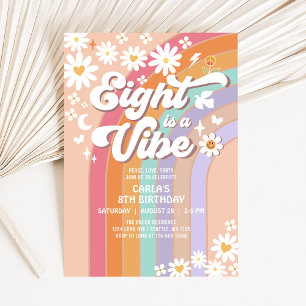 Twelve is a Vibe Rainbow 12th Groovy Birthday Invitation