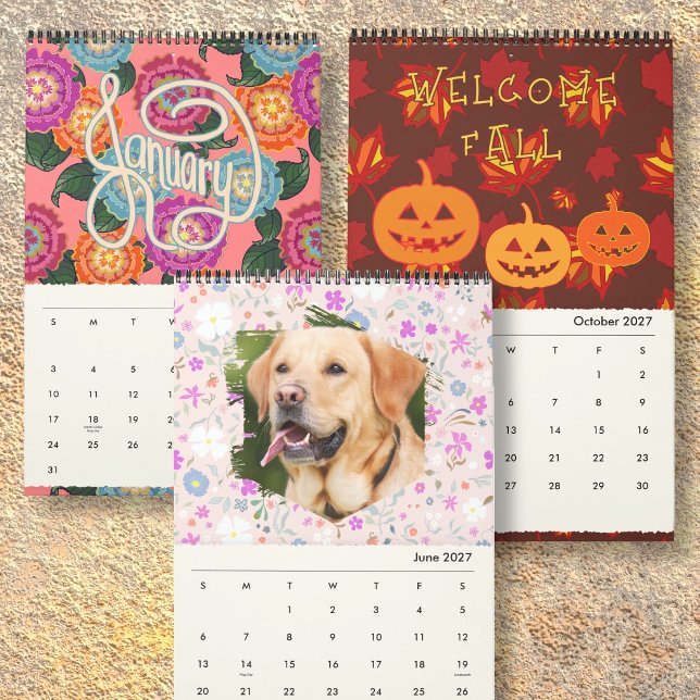 Twelve Months of Artwork Custom Family Wall Calendar (Creator Uploaded)