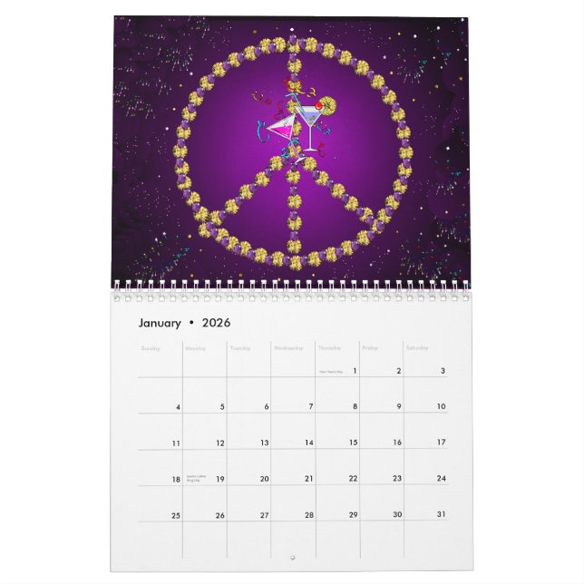 Twelve Months  Of Peace Calendar (Jan 2026)