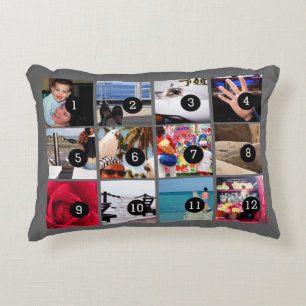 Twelve of Your Photos to Make Your Own Gift Easily Decorative Cushion