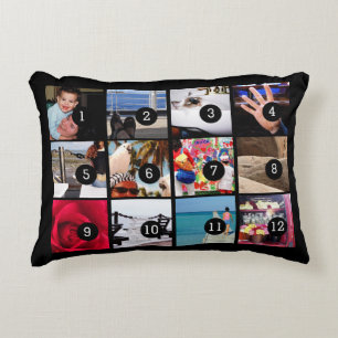 Twelve of Your Photos to Make Your Own Gift Easily Decorative Cushion