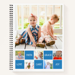 Twelve Photos Collage Kind Words Notebook