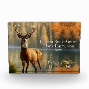 Twelve Point Buck in Autumn 5 Lines Text Award Photo Block