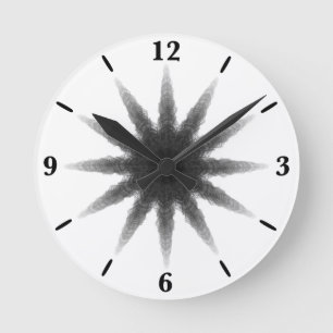 Twelve Pointed Black Goth Spider Webs Wall Art   Round Clock