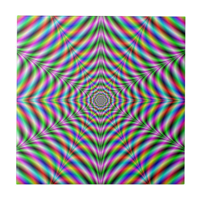 Twelve Pointed Psychedelic Web tile (Front)