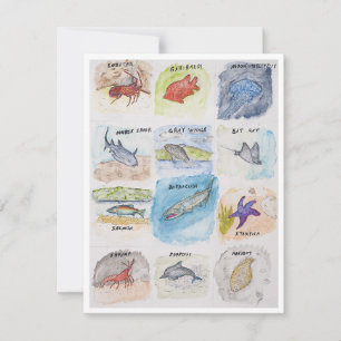 Twelve Sea Creatures Holiday Card