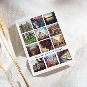 Twelve Square Photo Collage Happy Holiday Postcard