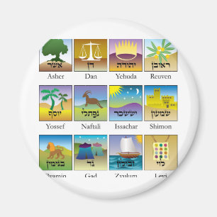 Twelve Tribes of Israel Seals Magnet