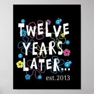 Twelve Years Later 12 Years Old Birthday Gift Kids Poster