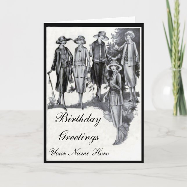 Twenties Fashion Birthday card (Front)