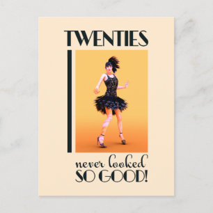 Twenties never looked so good Vintage Holiday Postcard