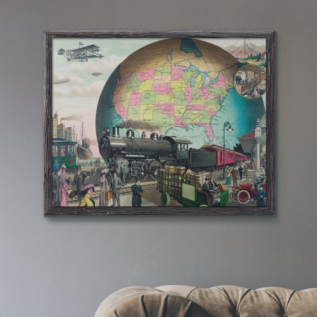 Twentieth Century Transportation, Vintage 1910 Poster (Creator Uploaded)