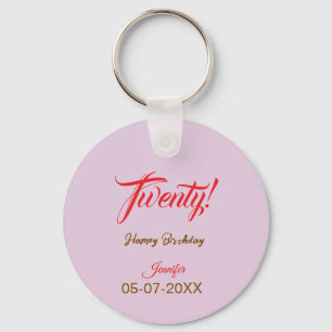 twenty20 letter birthday add name date year red key ring