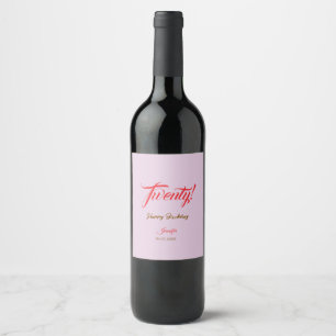 twenty20 letter birthday add name date year red wine label