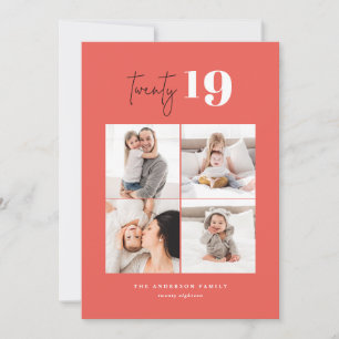 TWENTY bold graphic multi photo new year Holiday Card