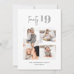TWENTY bold graphic multi photo new year Holiday Card