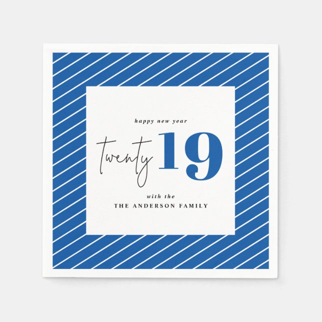 Twenty bold graphic new year holiday party napkin (Front)