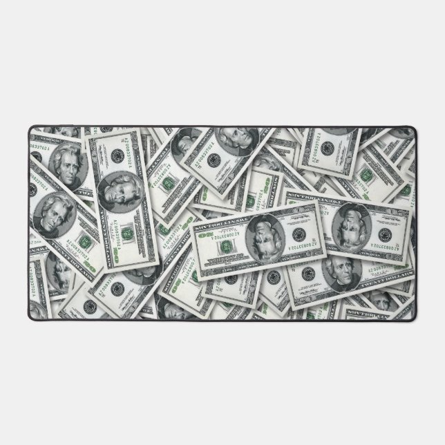 Twenty Dollar Bill Money Pattern Desk Mat (Front)