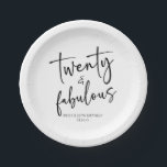 Twenty & Fabulous Minimalist 20th Birthday Party Paper Plate<br><div class="desc">This is a Twenty & Fabulous Minimal Minimalist Black White 20th Birthday Party Paper Plates!</div>
