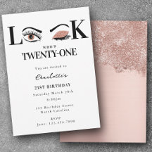 Twenty First 21st Birthday Look Who's 21 Rose Gold