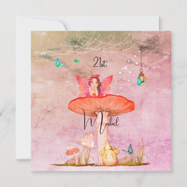 Twenty First 21st Mushroom Fantasy Fairy Mouse  (Front)