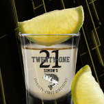 Twenty First Birthday Bass Fishing Themed 21 Shot Glass<br><div class="desc">A cool 21st birthday shot glass for the person who loves to bass fish. This shot glass can be personalised with any age or name.</div>