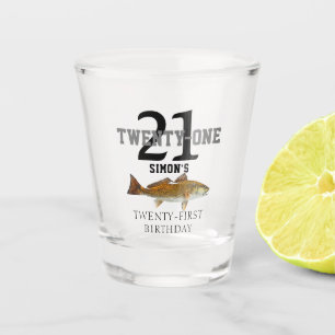 Twenty First Birthday Redfish Drum Themed 21 Shot Glass