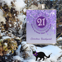 Twenty First & Purple Glitter & Drinking Quote