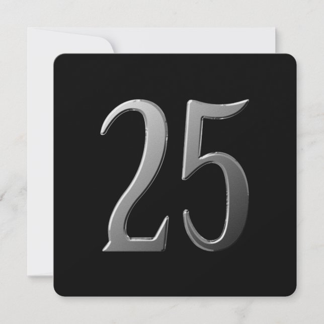 Twenty Five 25th Anniversary Information on Rear  Invitation (Front)