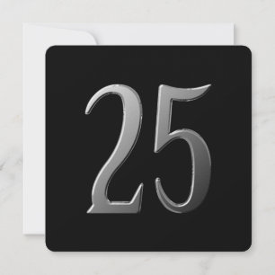 Twenty Five 25th Anniversary Information on Rear  Invitation