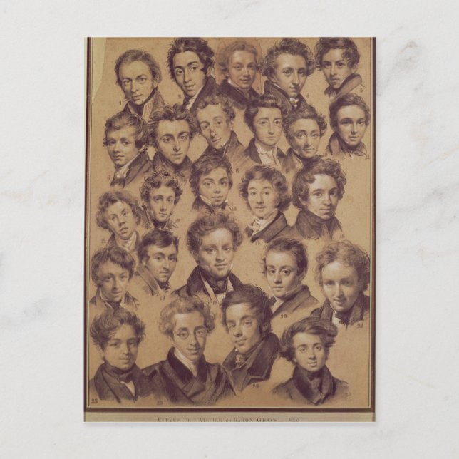 Twenty Five Pupils from the Studio of Antoine Postcard (Front)
