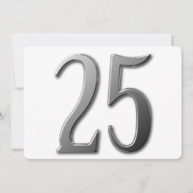 Twenty Five with Information on Rear Invitation (Front)