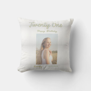 twenty one birthday green photo ombre girl grey tr cushion