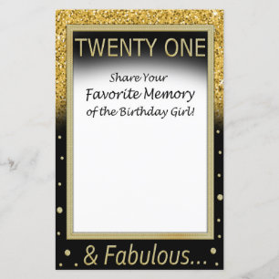 Twenty One Favourite Memory of the Birthday Girl